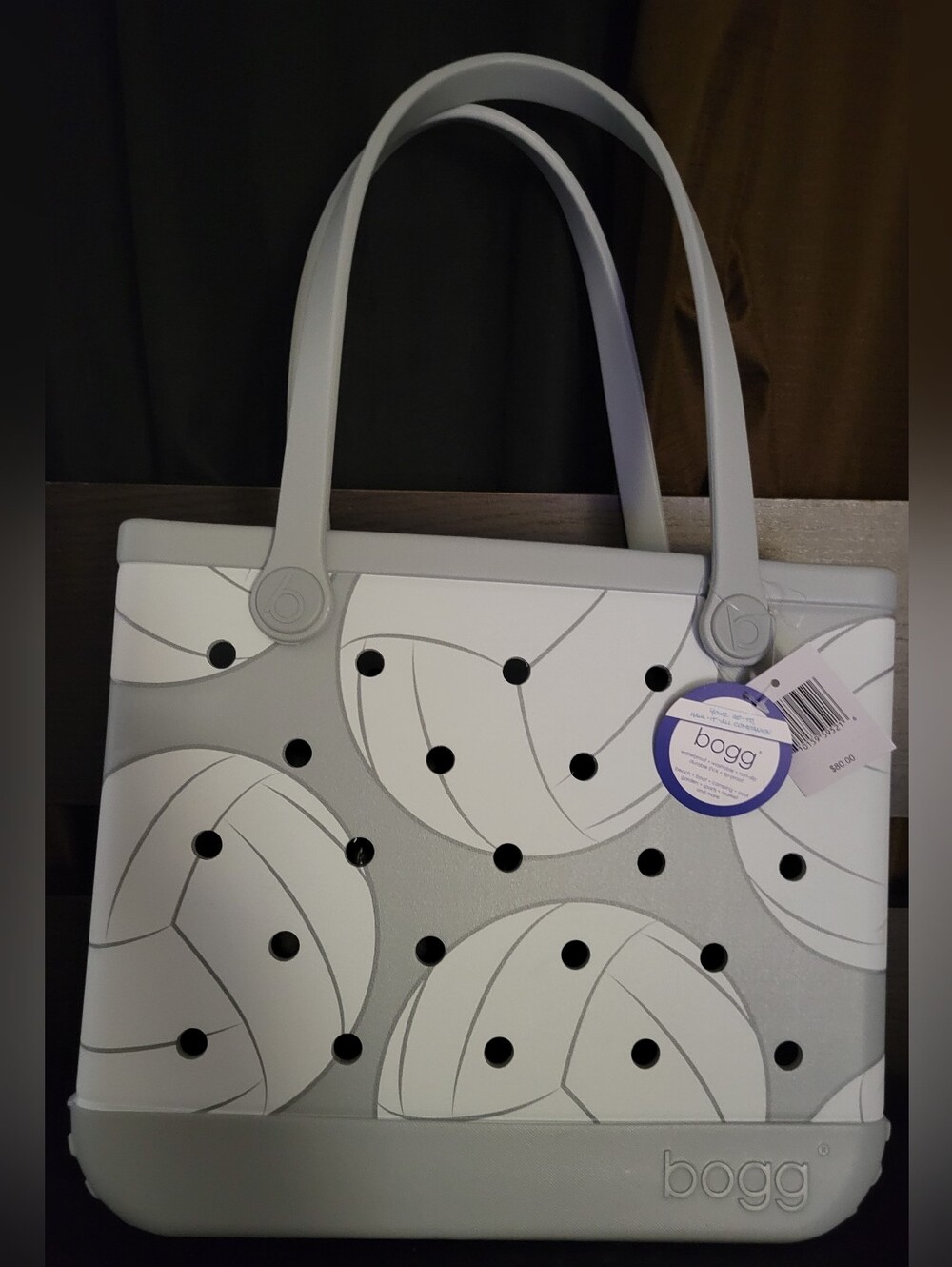 Bogg bagg® Medium Gray & White Volleyball Tote